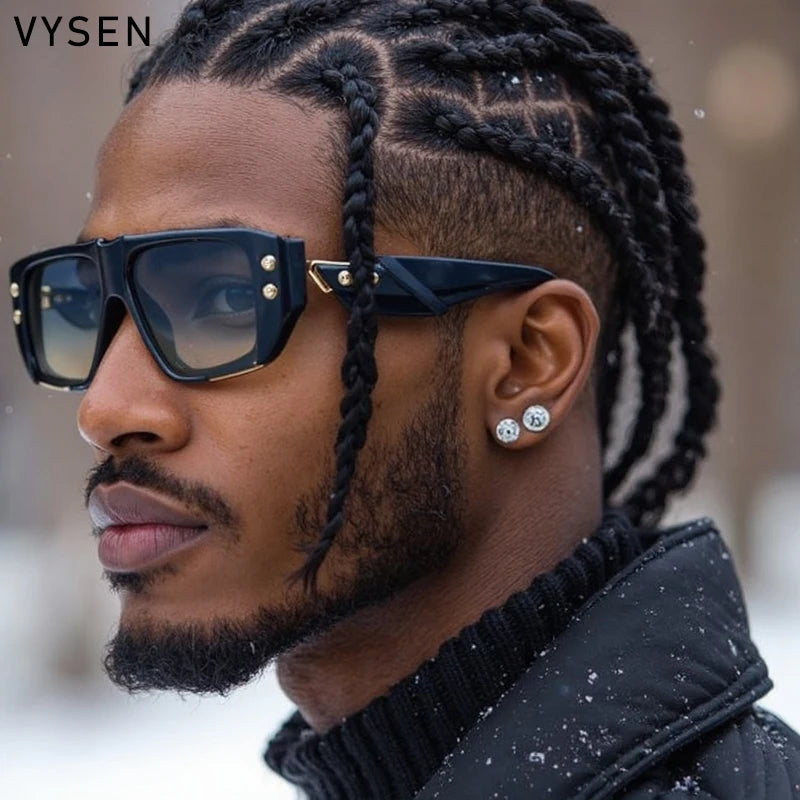 Óculos de Sol Polarizados Estilo Steampunk Quadrados