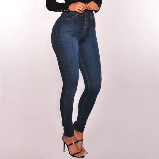 Jeans Femininos de Cintura Alta com Elasticidade — Corte Justo