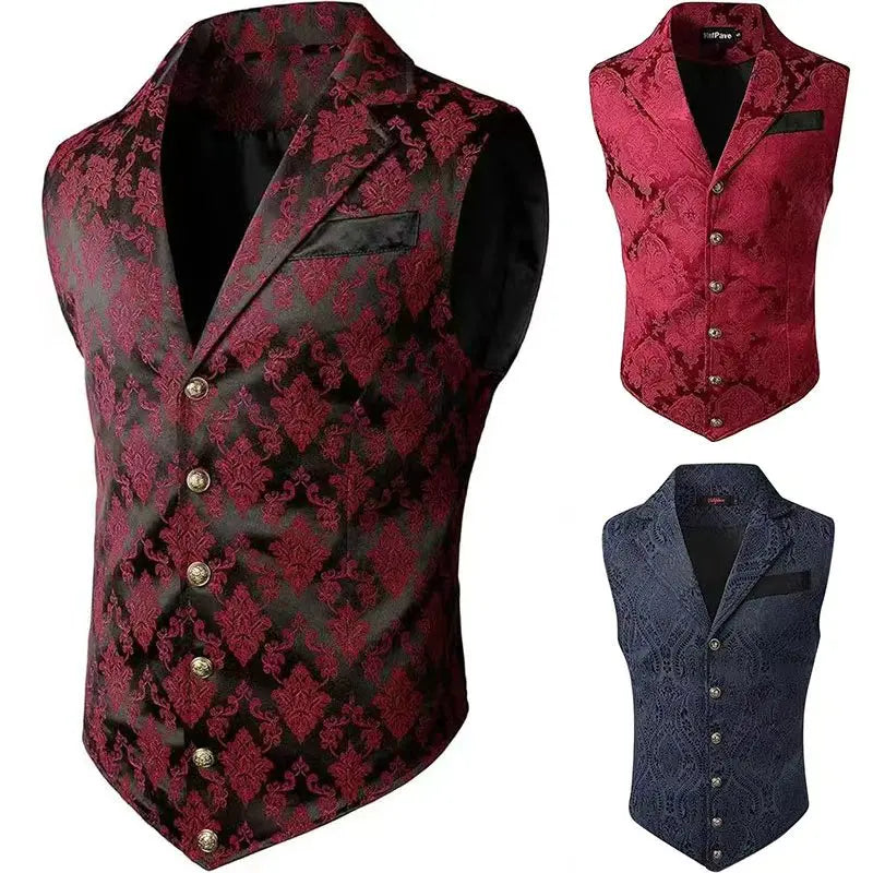 Colete Masculino Jacquard Floral