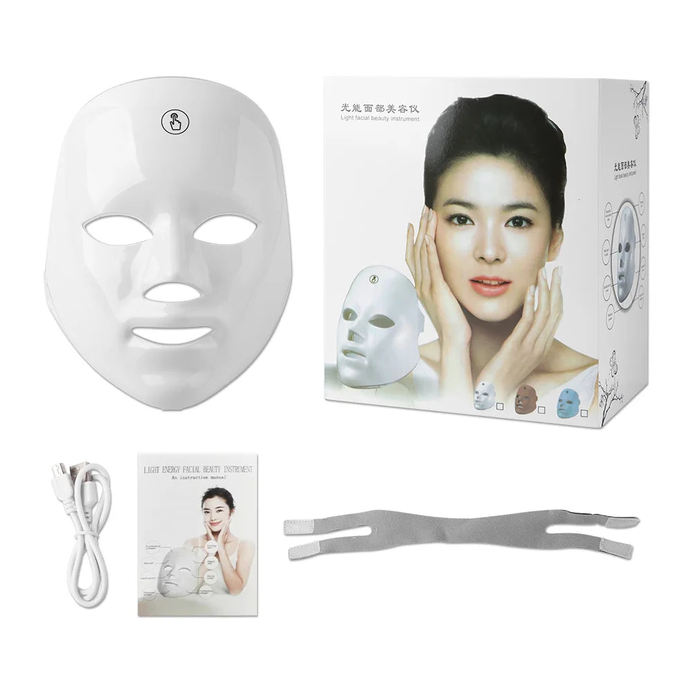 Máscara facial led terapia de luz