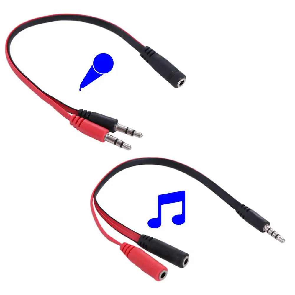 Cabo Divisor de Áudio 3,5 mm – Adaptador Estéreo 1 para 2
