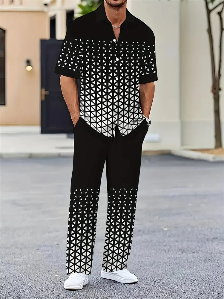 Fato de manga curta casual