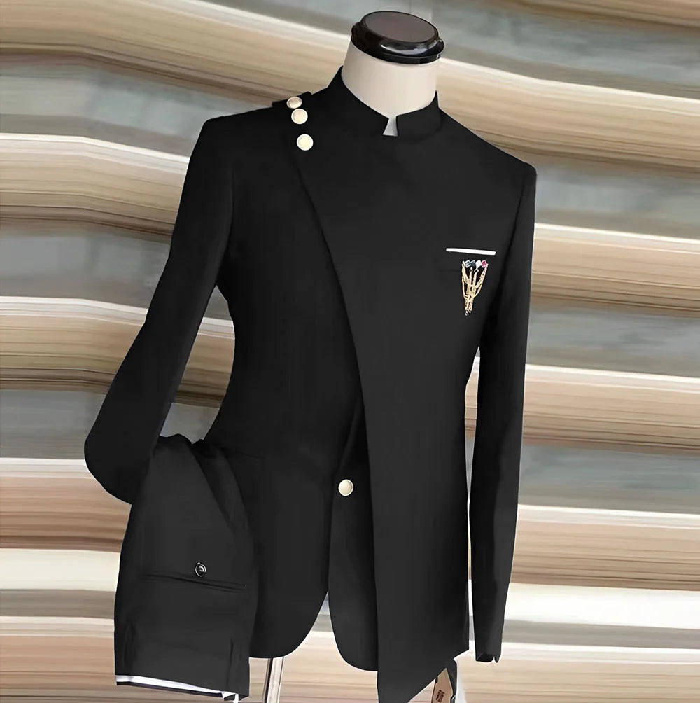 Fato Masculino de 2 Peças com Blazer e Calças — Estilo Formal