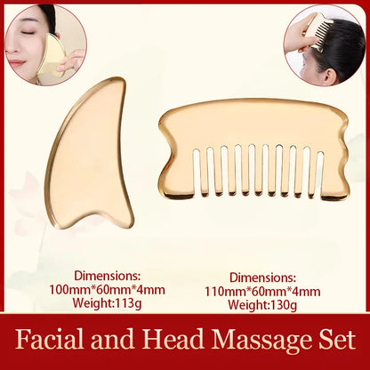 Ferramenta massageadora facial Guasha Varinha Kansa