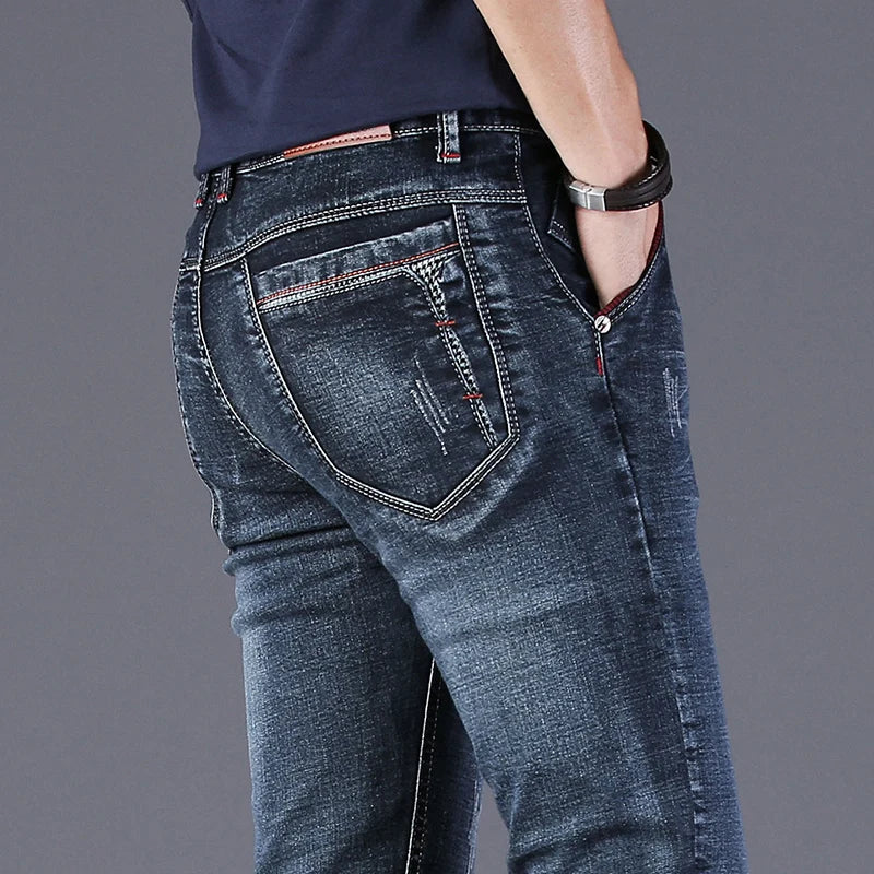 Calça jeans stretch masculina clássica