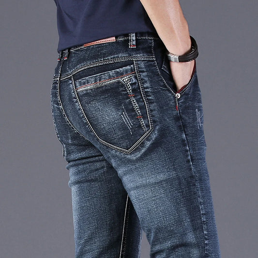 Calça jeans stretch masculina clássica