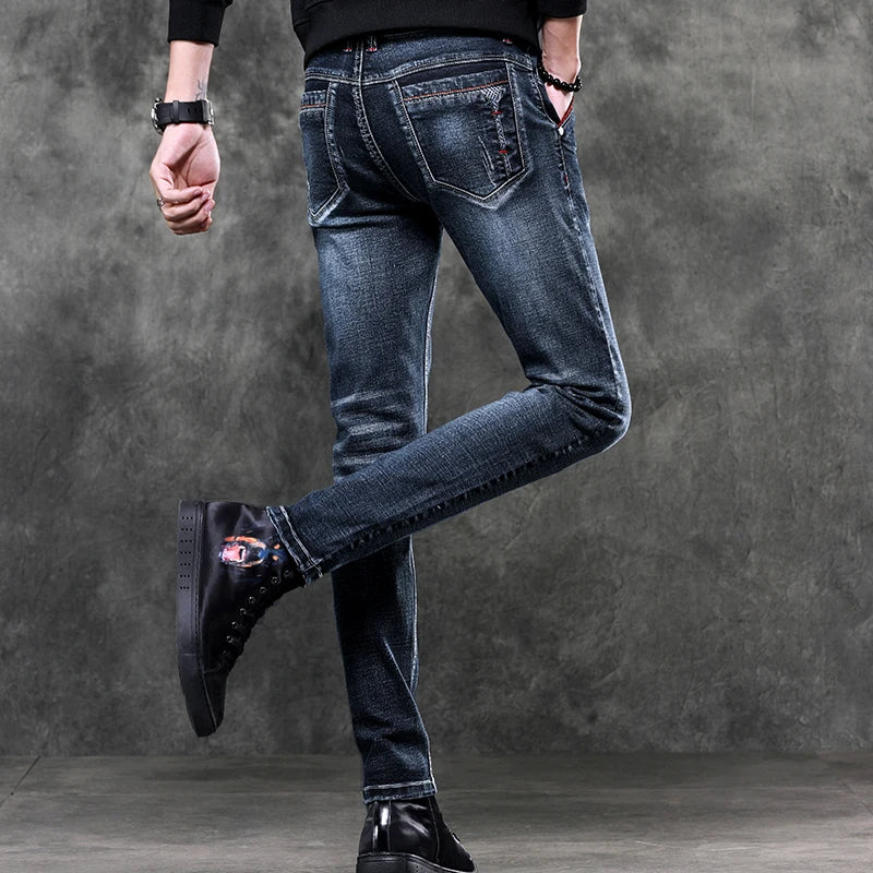 Calça jeans stretch masculina clássica