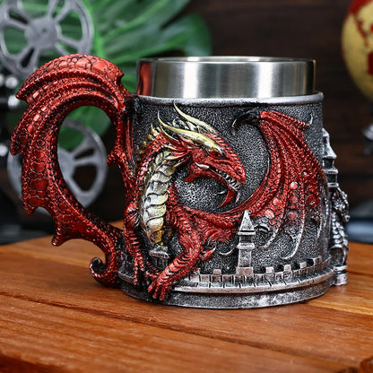 Caneca de cerveja Viking Valhalla em aço inoxidável