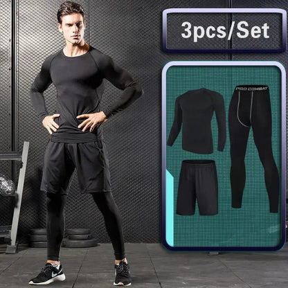 Conjunto Masculino de Compressão — Treino, Corrida e Fitness