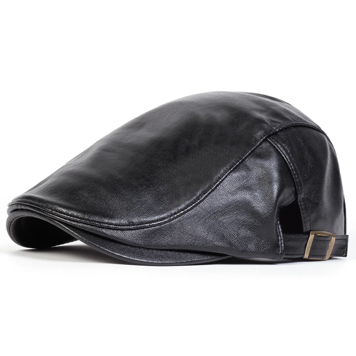 Boné Masculino Retrô JAMONT em Couro PU – Estilo Newsboy