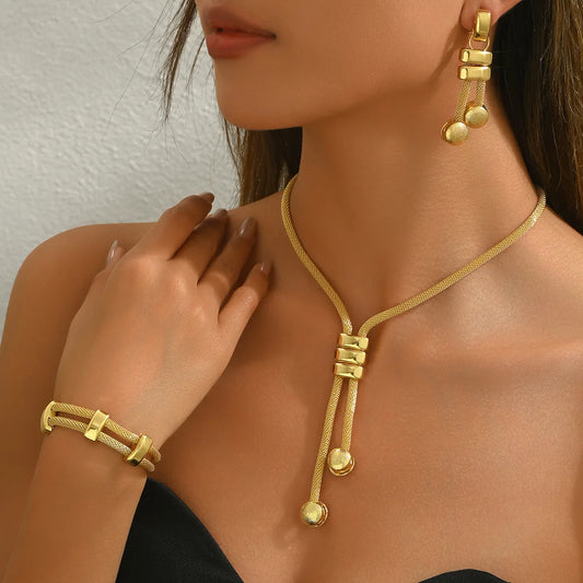 Conjunto de brincos colar pulseira