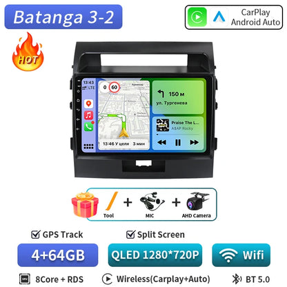 Central Multimédia Android para Toyota Land Cruiser 200 (2007–2015) – CarPlay, GPS e Wi‑Fi