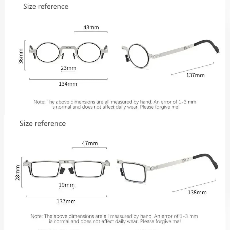 Óculos de leitura dobráveis unissex