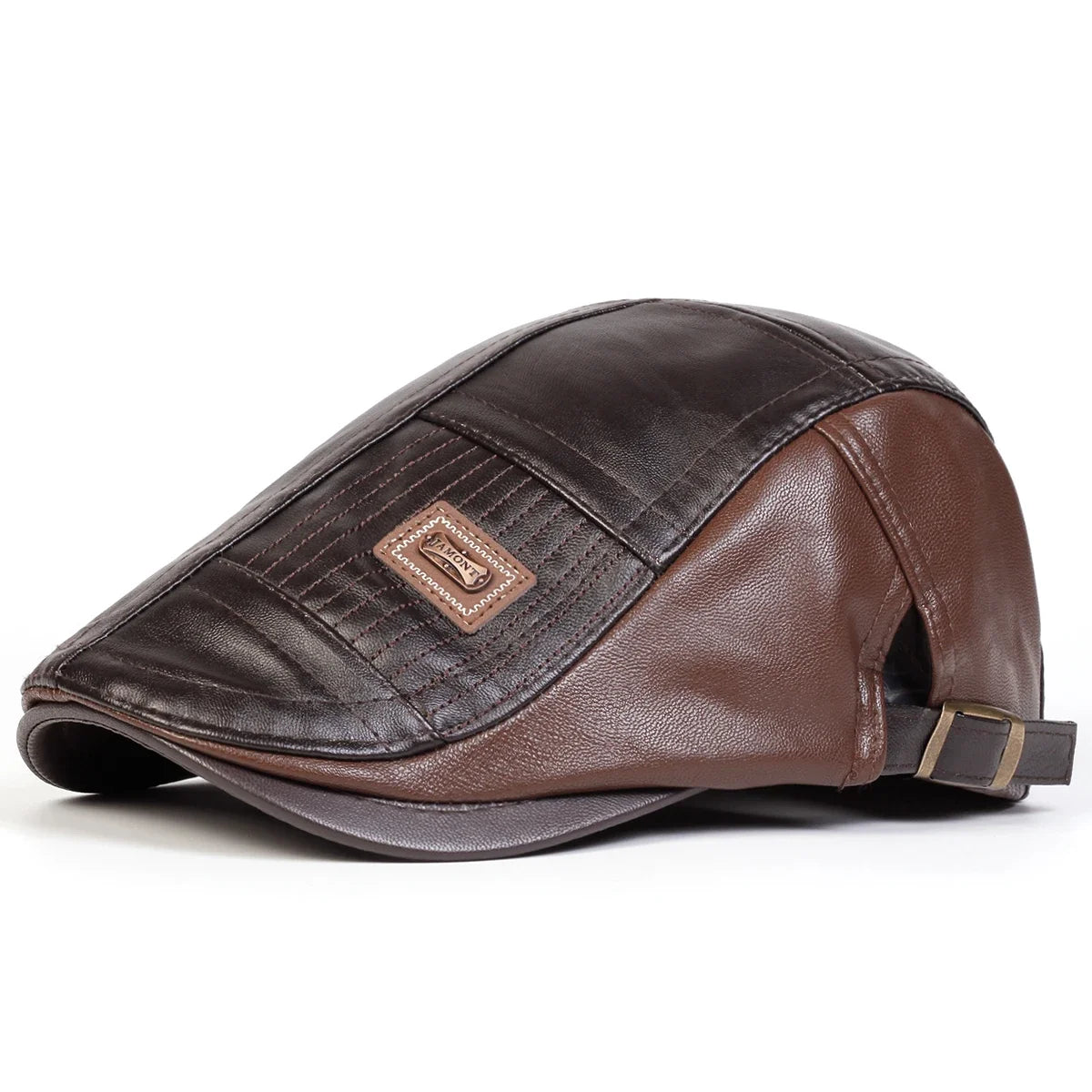Boné Masculino Retrô JAMONT em Couro PU – Estilo Newsboy