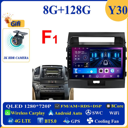 Central Multimídia Android 16 para Toyota Land Cruiser 11 200 2007-2015