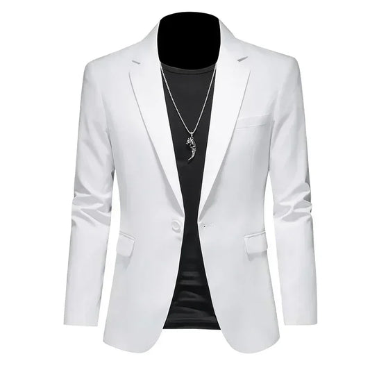 Blazer ajuste fino botão único