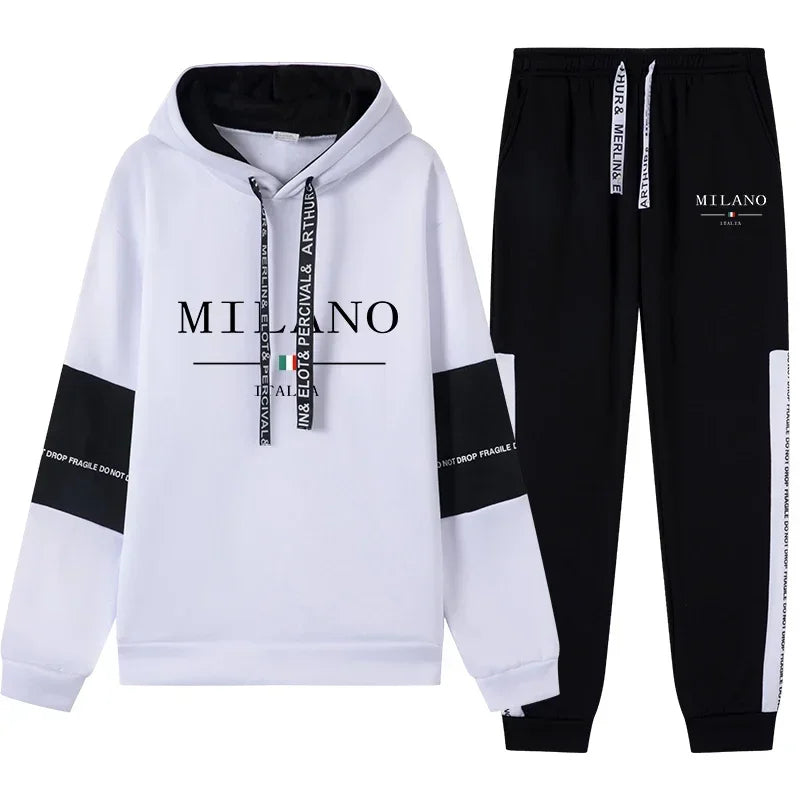 Conjunto de Moletom Unissexo com Capuz e Calças