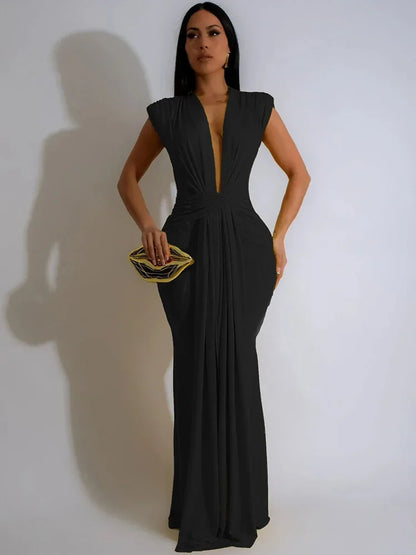 Vestidos longos decote em V profundo