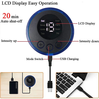 Estimulador Muscular EMS Recarregável por USB