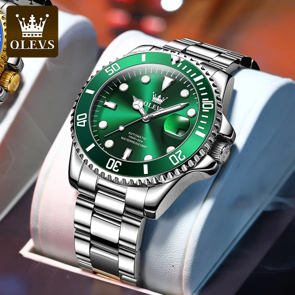 OLEVS 6650 — Relógio Masculino Mecânico Automático em Aço Inoxidável