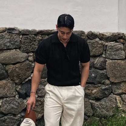 Camisa Polo Masculina em Tricô Respirável – Estilo Casual