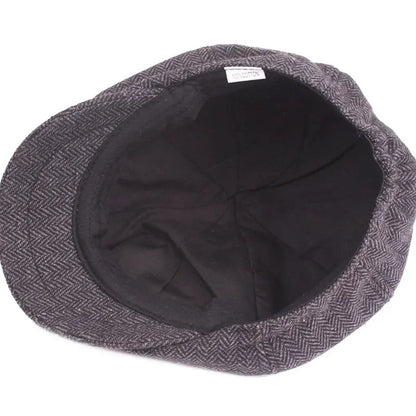 Chapéu clássico vintage tweed peaky