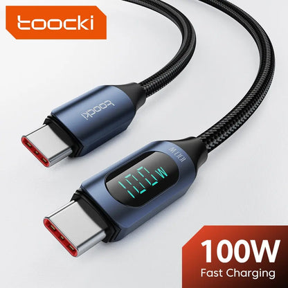 Cabo Tipo C para Tipo C Cabo 100W PD Carregador de Carregamento Rápido USB C