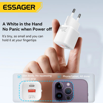 Carregador Essager 20W GaN USB C