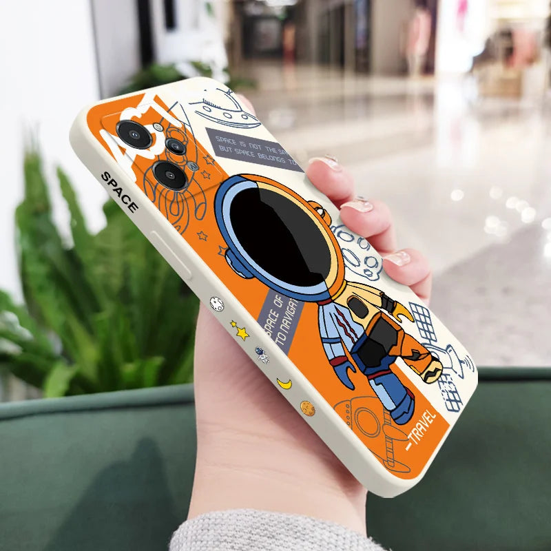 Capa de Silicone para Oppo e Realme – Astronauta, Proteção e Conforto