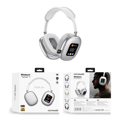 Fones de ouvido Bluetooth sem fio com tela digital RGB