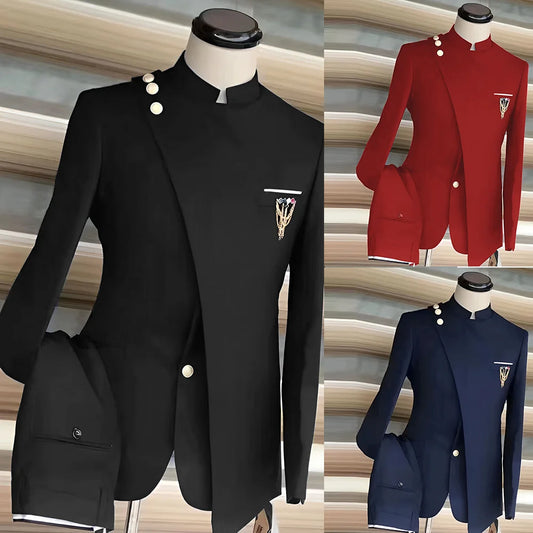 Fato Masculino de 2 Peças com Blazer e Calças — Estilo Formal