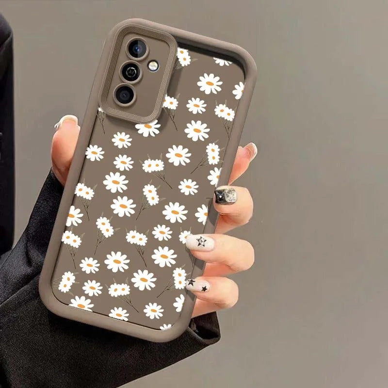 Capa de Silicone Flor Margarida para Samsung Galaxy S