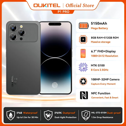 Smartphone OUKITEL P1 Pro 6,7″