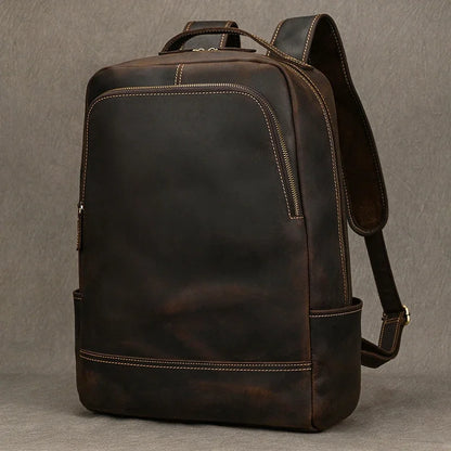 Mochila De Couro Vintage