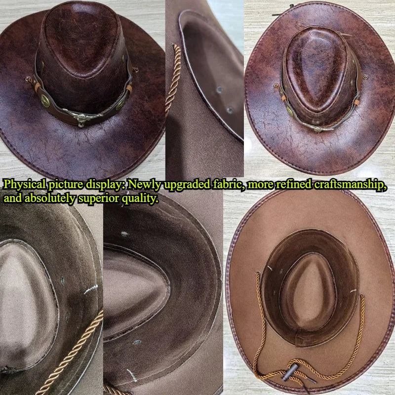 Chapéus de cowboy estilo western em couro sintético
