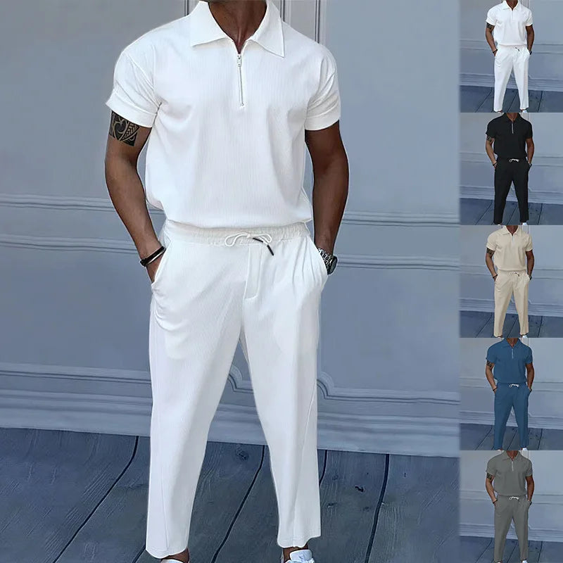 Fato masculino de verão em cores sólidas