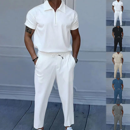 Fato masculino de verão em cores sólidas