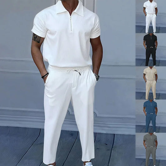 Fato masculino de verão em cores sólidas