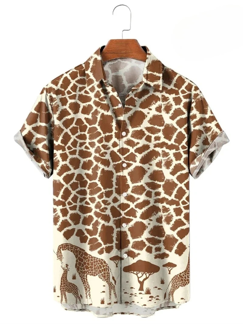 Camisa vintage com estampa de mapa 3D
