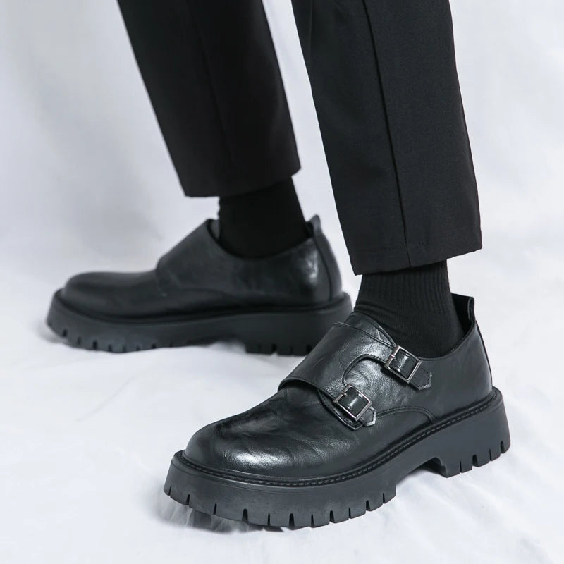 Sapatos derby masculinos em couro