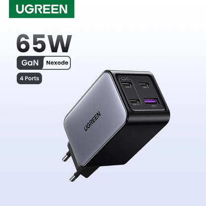 Carregador de 65w, 4 portas usb c