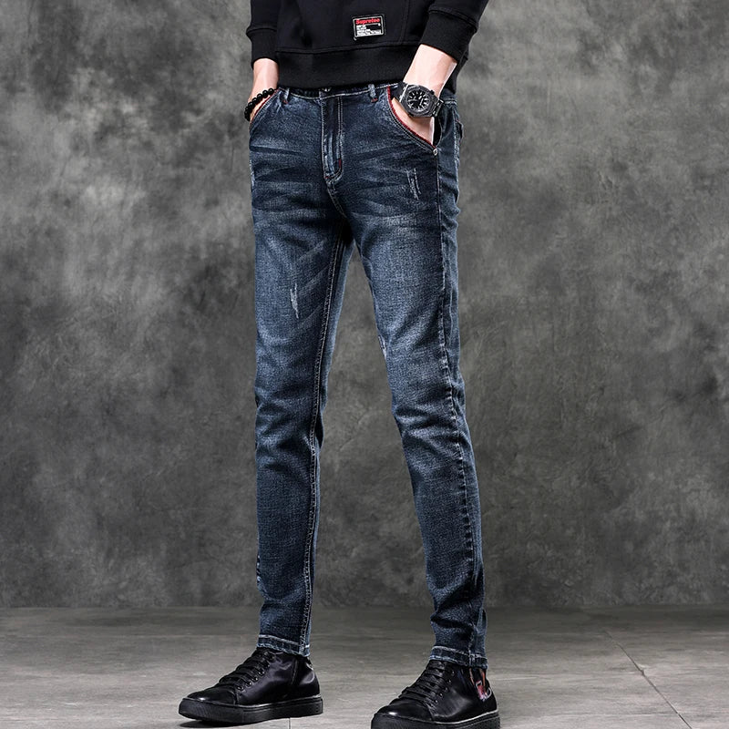 Calça jeans stretch masculina clássica