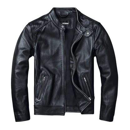 Jaqueta de Couro Masculina para Motociclismo e Uso Casual