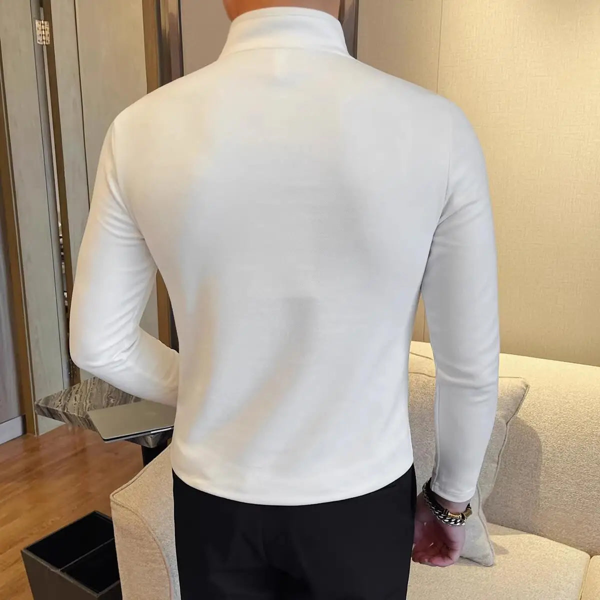 Camiseta Masculina com Meio Zíper