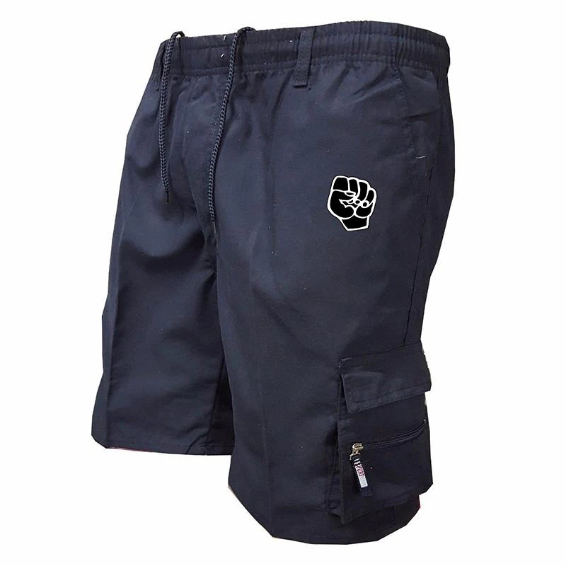 Calções Cargo Masculinos de Algodão Multi-bolsos