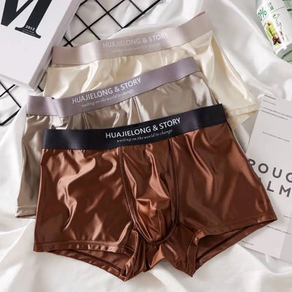Boxer de seda suave respirável