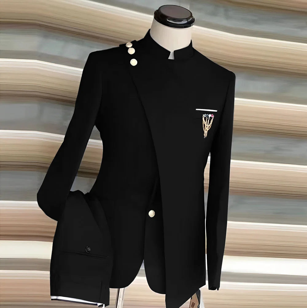 Fato Masculino de 2 Peças com Blazer e Calças — Estilo Formal
