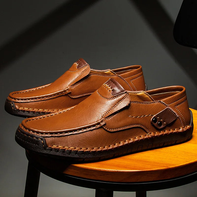 Mocassins de couro feitos à mão casuais