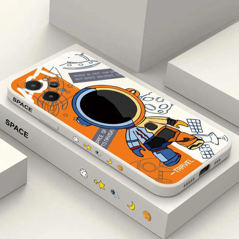 Capa de Silicone para Oppo e Realme – Astronauta, Proteção e Conforto