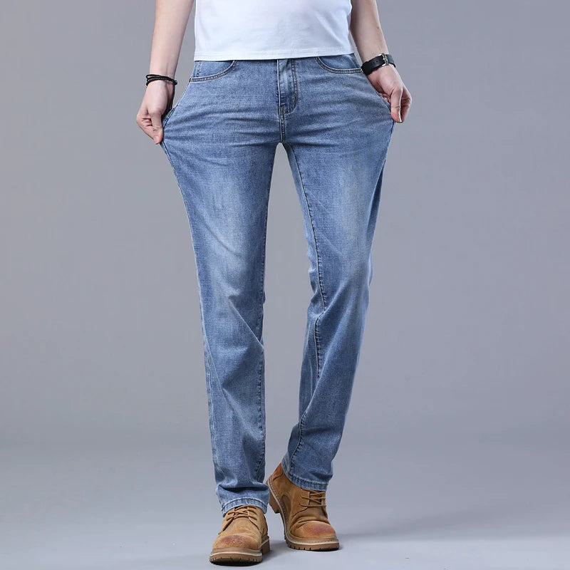 Calças de Ganga Masculinas Slim de Corte Elegante e Casual